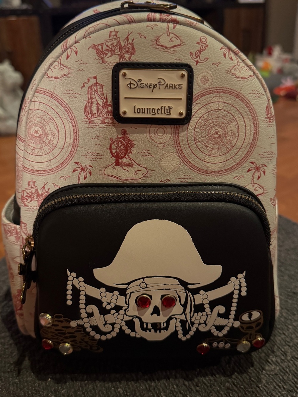 NWT Disney Parks Pirates of the Caribbean Loungefly Glow in the Dark backpack
